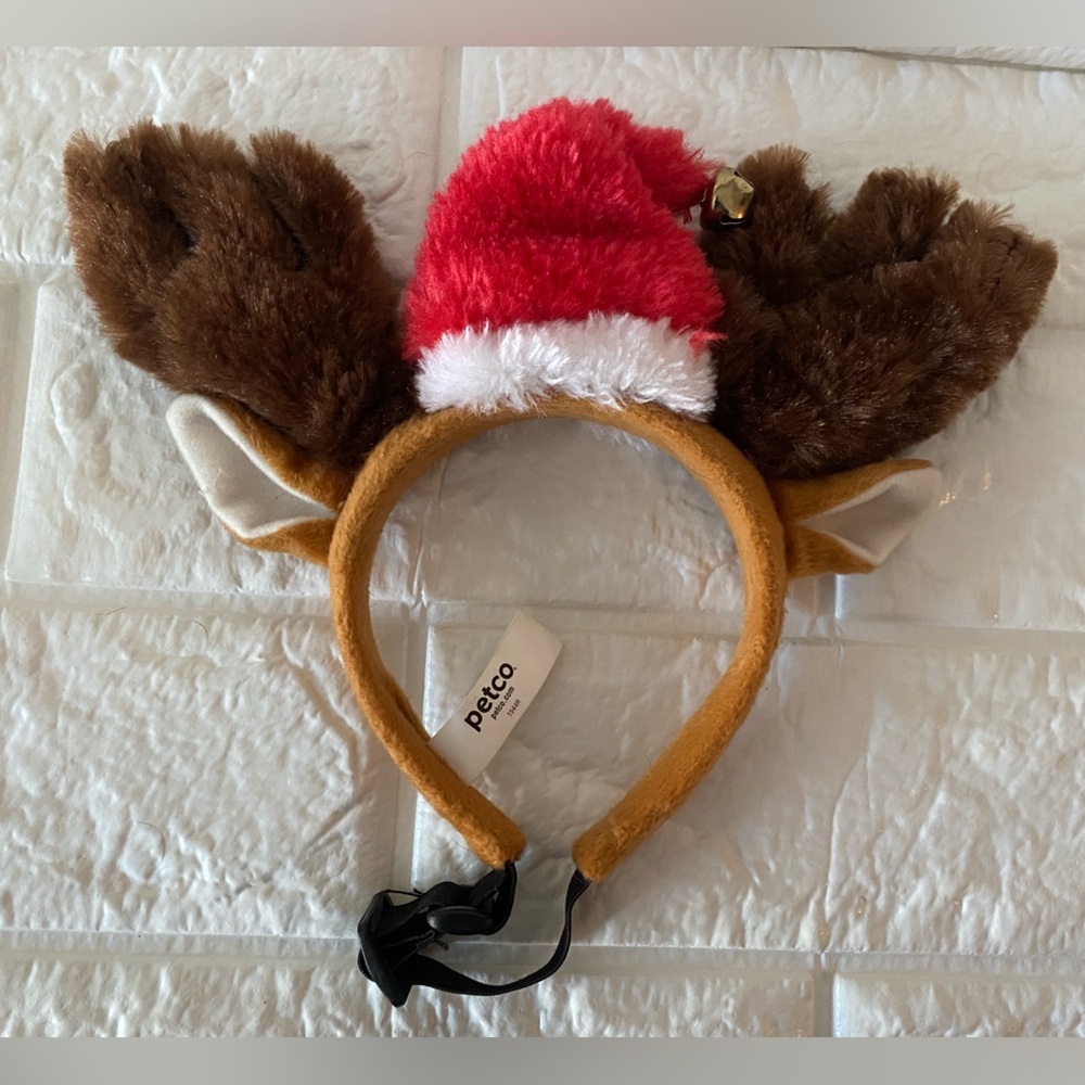 Petco Dog Santa Hat Antlers Headband